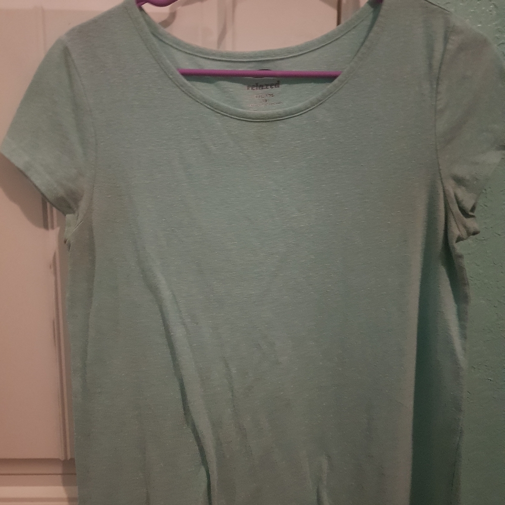 Plain light blue short sleeve tee